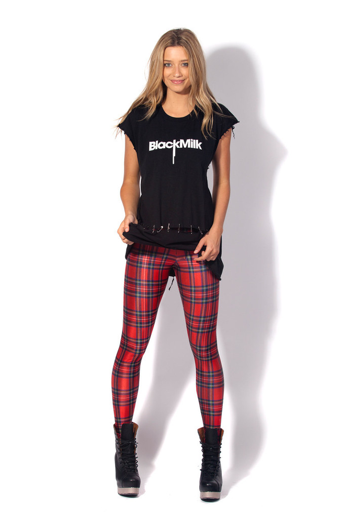 F33076  TARTAN RED LEGGINGS